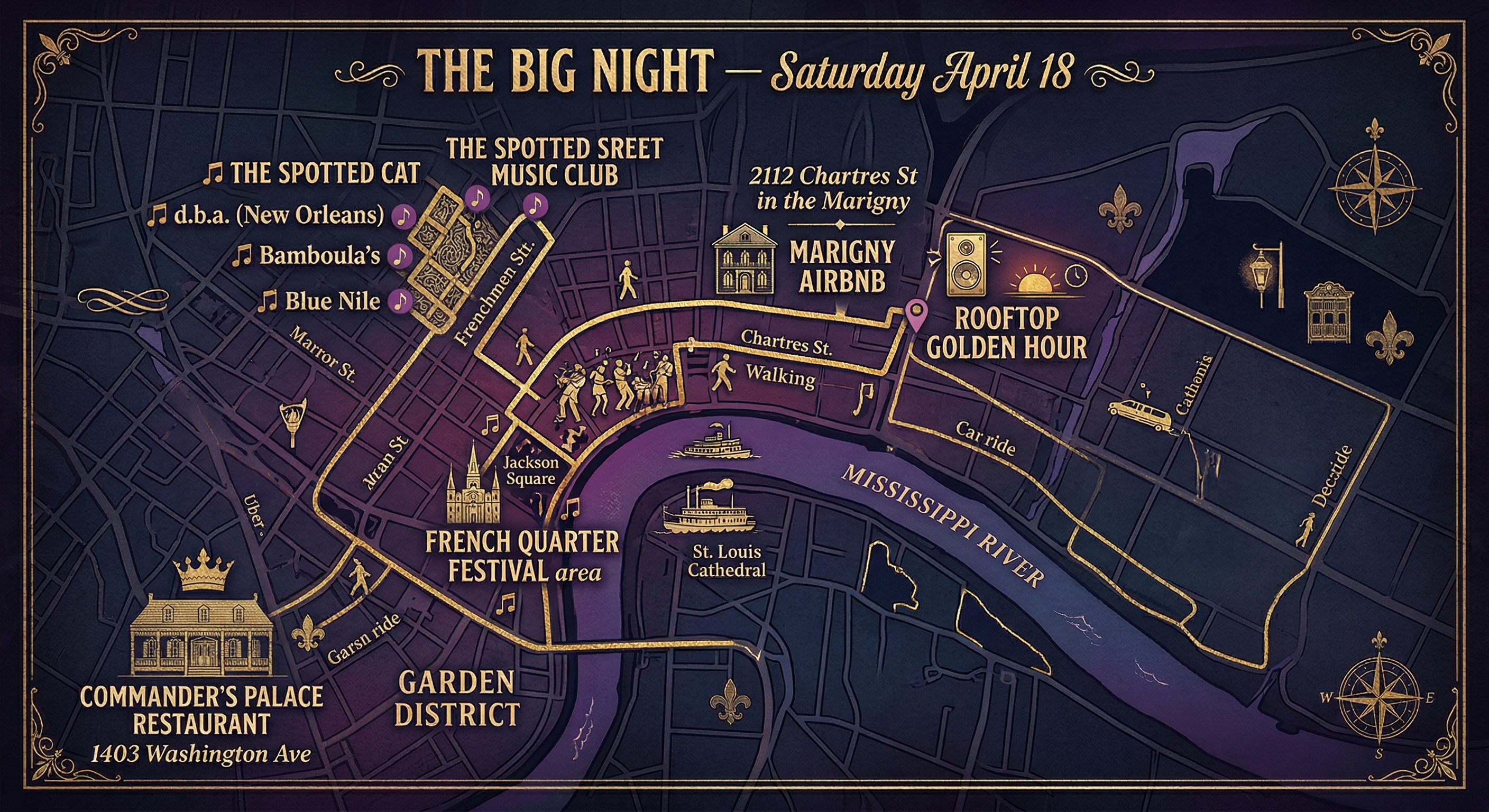 Saturday route map